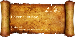 Lorenz Hunor névjegykártya
